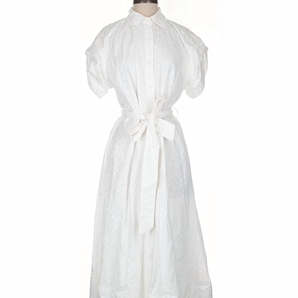 Zara White Maxi Dress with Bow Detail